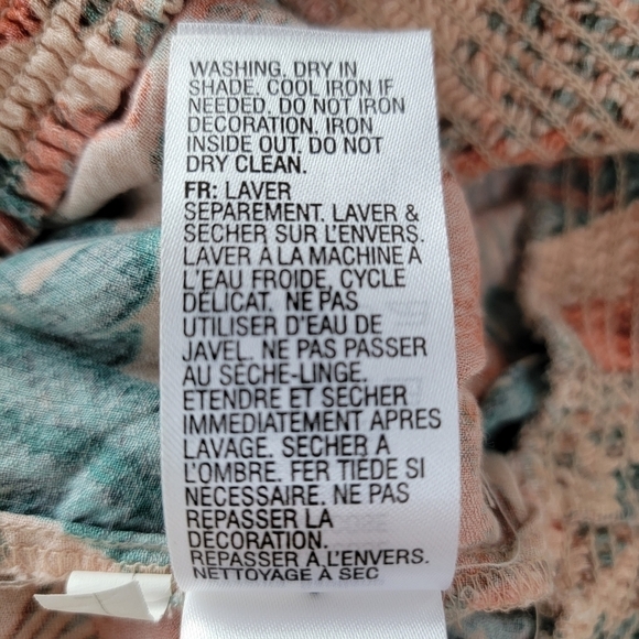 Roxy Olivia Tropical Print Ruffle Crop Top Removable Straps Size L/12 - Picture 7 of 8